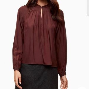 Wilfred Etienne Silk Blouse, size S, Burgundy